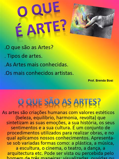 O Que Entendemos Por Arte - O Que É Arte e Tipos de Arte PDF | PDF | Desenho | Fotografia ...
