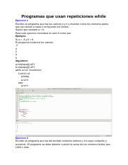 Problemas Que Utilizan Repeticiones Docx Programas Que Usan