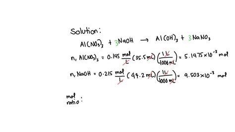 Solved Aluminum Nitrate Reacts With Sodium Hydroxide To Form A Precipitate Of Aluminum