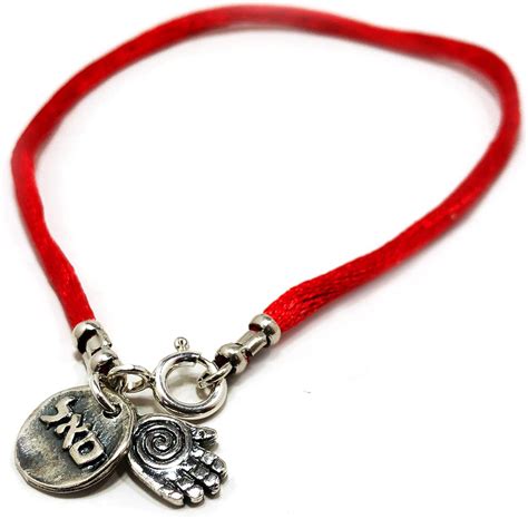 Hecho A A Mano Hamsa Roja Kabbalah Pulsera De Cadena De Mizze