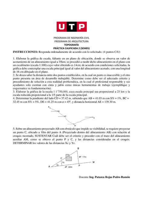 S05 s1 PC2 TOPOGRAFIA PROGRAMA DE INGENIERÕA CIVIL PROGRAMA DE