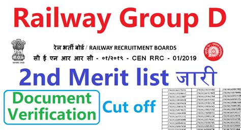 Railway Group D Nd Document Verification Merit List Rrc Cen