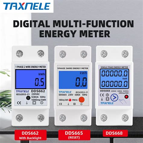 DDS662 DDS668 Din Rail LCD Backlight Single Phase Energy Meter KWh