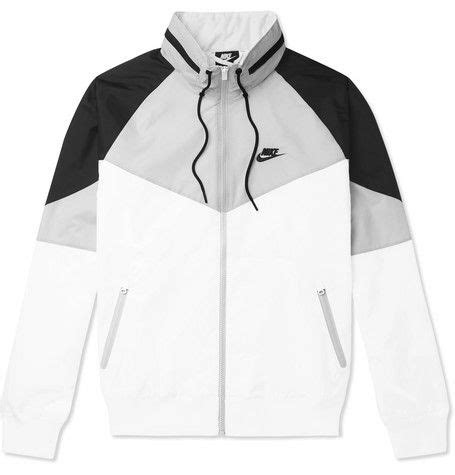 Nike Windrunner Logo Print Shell Jacket In White Modesens Nike