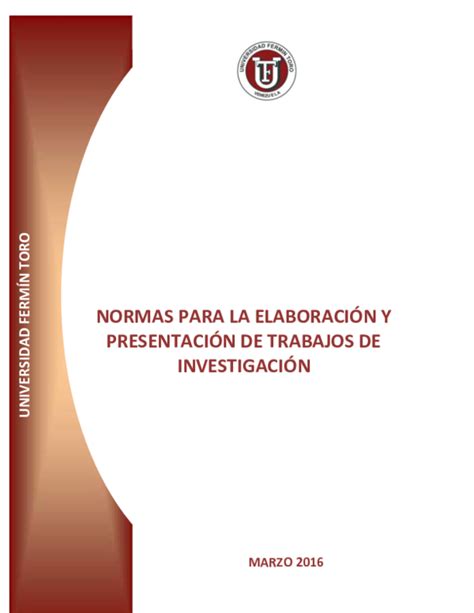 Pdf Indice Normas Para La ElaboraciÓn Y PresentaciÓn De Trabajos De