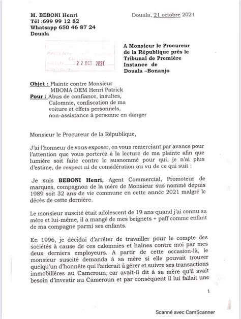 Le Compagnon De La M Re De Patrick Mboma D Pose Une Plainte Contre Lui