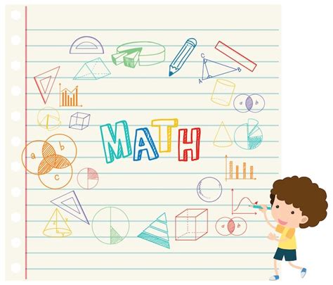 F Rmula Matem Tica De Doodle En La P Gina Del Cuaderno Vector Premium