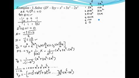 How To Find Particular Integral When X Is A Polynomial In X Youtube