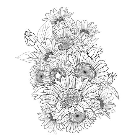 Small Sunflower Drawing Tattoo Sunflower Tattoo Black And White Black