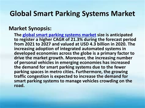 PPT Global Smart Parking Systems Market PowerPoint Presentation Free