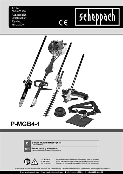 SCHEPPACH P MGB4 1 TRANSLATION FROM THE ORIGINAL INSTRUCTION MANUAL Pdf