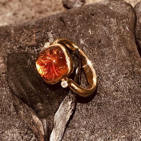 Ring Rotgold Mit Madeira Citrin Und Brillanten Bei Meistergoldschmiede