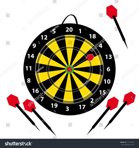 Dartboard Darts On White Background Vector Stock Vector Royalty Free