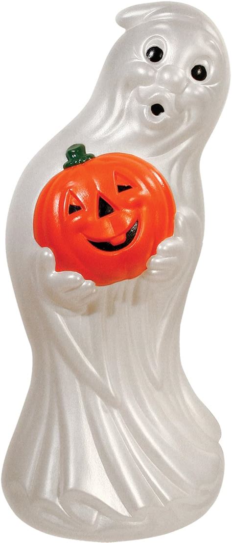 Lighted Blow Mold Ghost With Pumpkin 33 Inch Patio Lawn