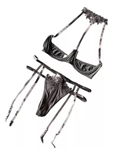 Conjunto De Lingerie Coordenada Mini Cinta Liga Frontal Nua Parcelamento Sem Juros