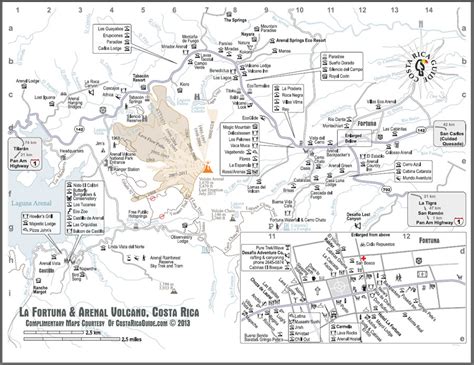 Arenal Volcano & La Fortuna Map - free printable download