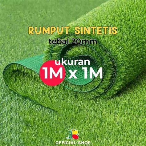 Jual RUMPUT HIAS SINTETIS 1X1 METER TEBAL 20MM RUMPUT ARTIFICIAL