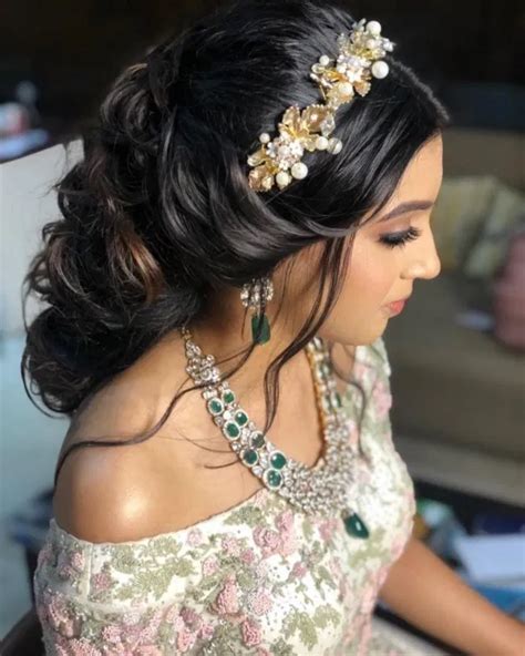 Hairstyle On Lehenga For Thin Hair