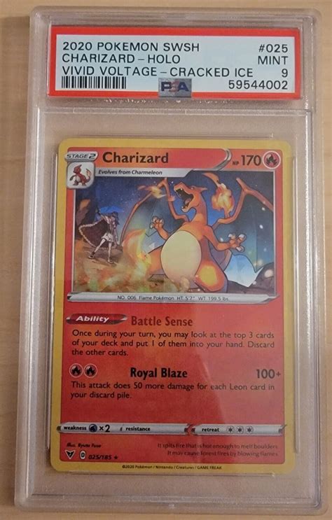 Pokemon Swsh Charizard Holo Vivid Voltage Cracked Ice Mint