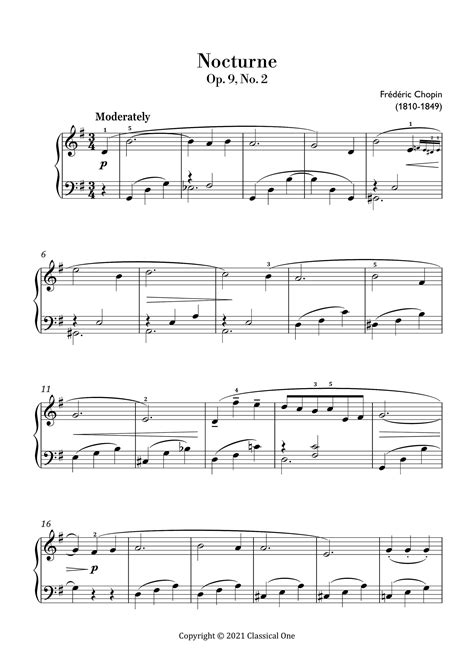 Chopin Nocturne Op 9 No 2 Piano Sheet Music 1