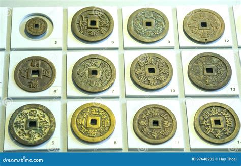 The Ancient Chinese Coins Of The Various Dynasties In The Museum