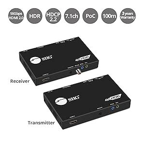 Amazon SIIG HDBaseT HDMI Extender 4K 60Hz USB 2 0 KVM RS232 Over