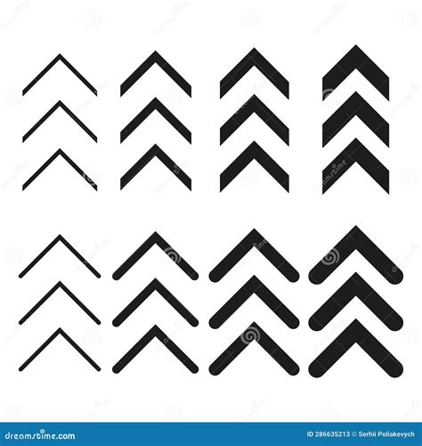 Arrow Chevron Symbol Blend Effect Black Arrows Symbols Set Swipe