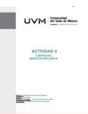 A4 MPDS pdf ACTIVIDAD 4 EJERCICIOS MEDICIÓN MECÁNICA Alumna Martha