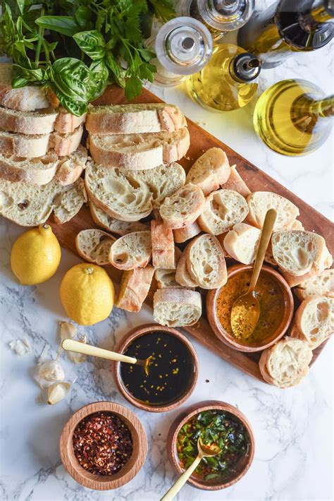 Bread And Olive Oil Appetizer Dipping Station Party Appetizers