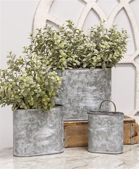 Col House Designs - Retail| Galvanized Oval Wall Planters, 3/Set