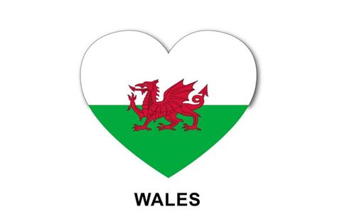 Premium Vector Wales Heart Flags Flat