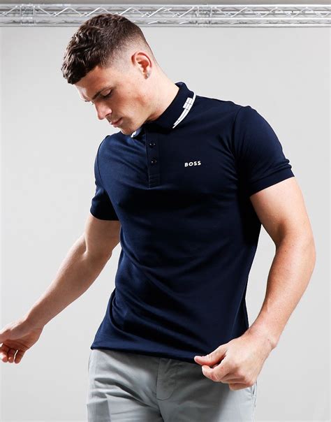 Boss Paule Polo Shirt Dark Blue Terraces Menswear