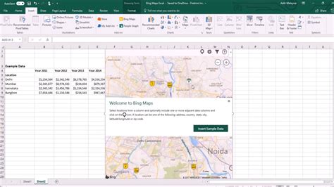 Excel 2016 Visualize Data On Bing Maps Bing Maps Excel Data Bank2home