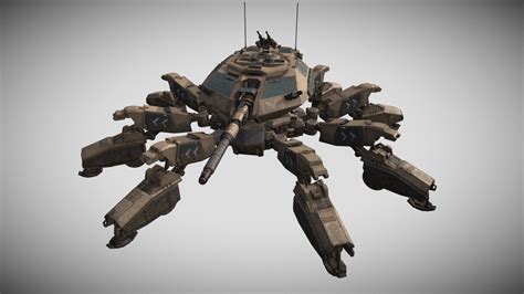 Spider Tank Mech Rigged Max