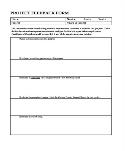 Free 20 Presentation Feedback Forms In Pdf Excel Ms Word