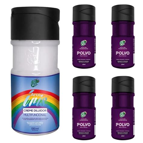 Kit 4 Tubos de Coloração Kamaleao Color Polvo 150 ml Diluidor Arco