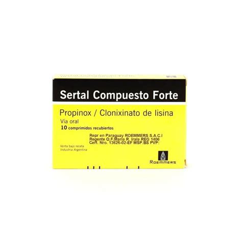 Sertal Compuesto Forte Propinox Clonixinato De Lisina Caja De 10