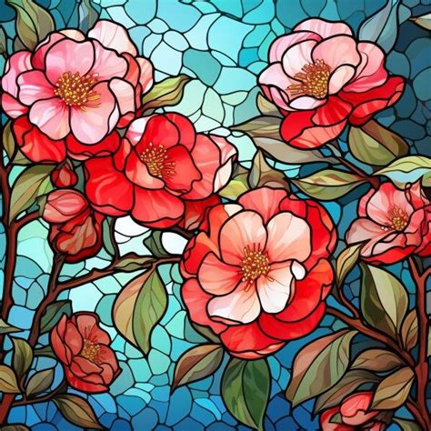 Camellia Stain Glass Camellia Stain Glass Window Hanging Camellia