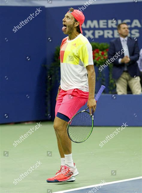 Lucas Pouille France Celebrates On Match Editorial Stock Photo - Stock ...