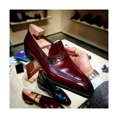 Men S Handmade Burgundy Pure Leather Shoe Slip On Loafers Dress