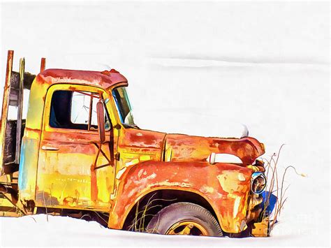 The Old Farm Truck Digital Art By Edward Fielding Fine Art America