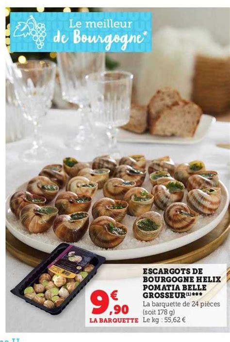 Promo Escargots De Bourgogne Hélix Pomatia Belle Grosseur chez U