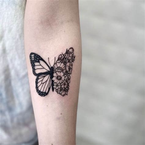 Aggregate Butterfly Tattoo Half Flowers Latest In Cdgdbentre