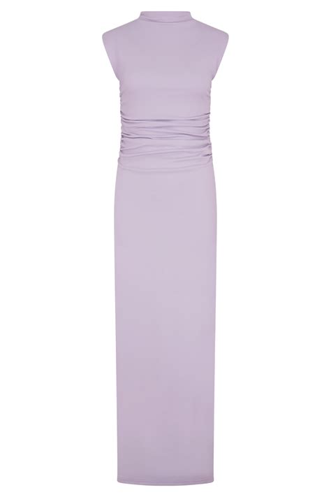 Elliot High Neck Sleeveless Maxi Dress - Lilac | Meshki USA