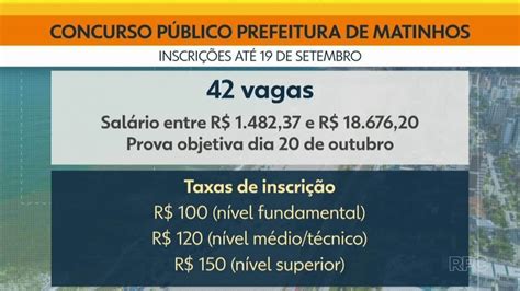 Prefeitura De Matinhos Abre Concurso P Blico Vagas Sal Rios