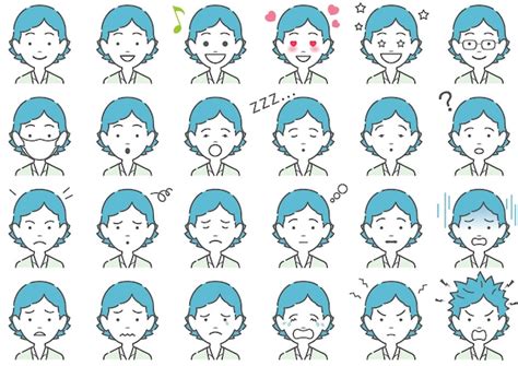 Premium Vector Woman Various Facial Expressions Set Isolated