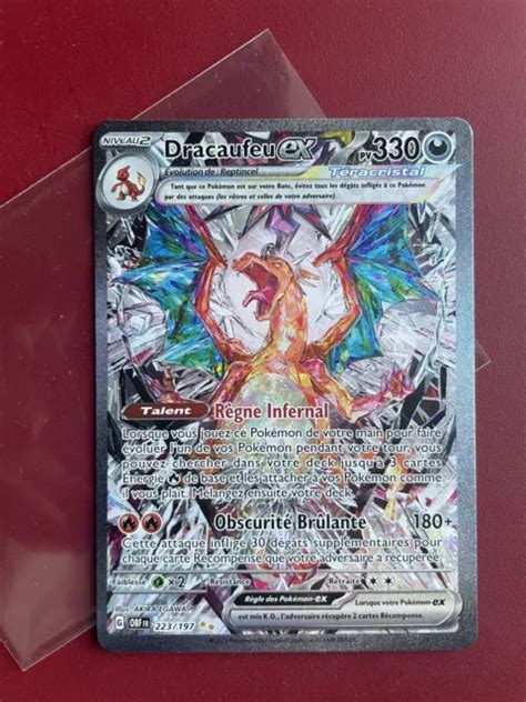 CARTE POKÉMON SECRÈTE Alternative Dracaufeu EX 223 197 EV03 Flammes