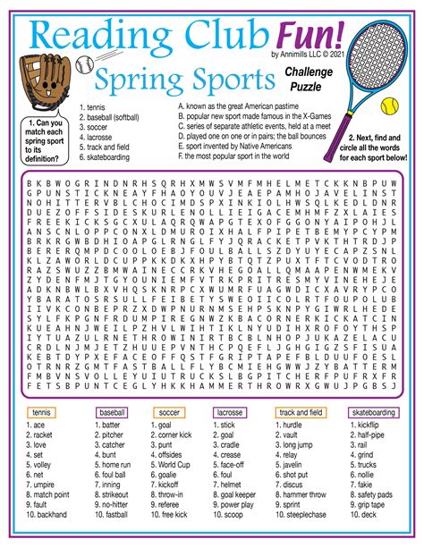 Printable Word Searches Sports