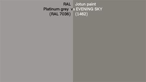 RAL Platinum Grey RAL 7036 Vs Jotun Paint EVENING SKY 1462 Side By