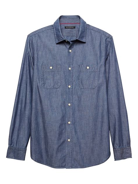 Slim Fit Indigo Chambray Shirt Banana Republic Factory